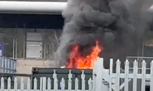 Battery fire in a waste centre in Bristol